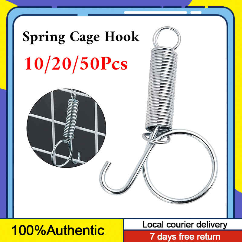 10/20/50Pcs Spring Lock Metal Cage Door Lock Hook for Rabbit Birds Dog