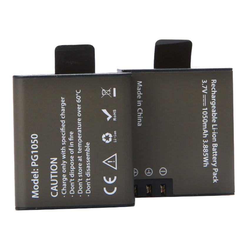 3.7V Liion Battery Rechargeable 1050mAh 3.885Wh for 4k Action Camera