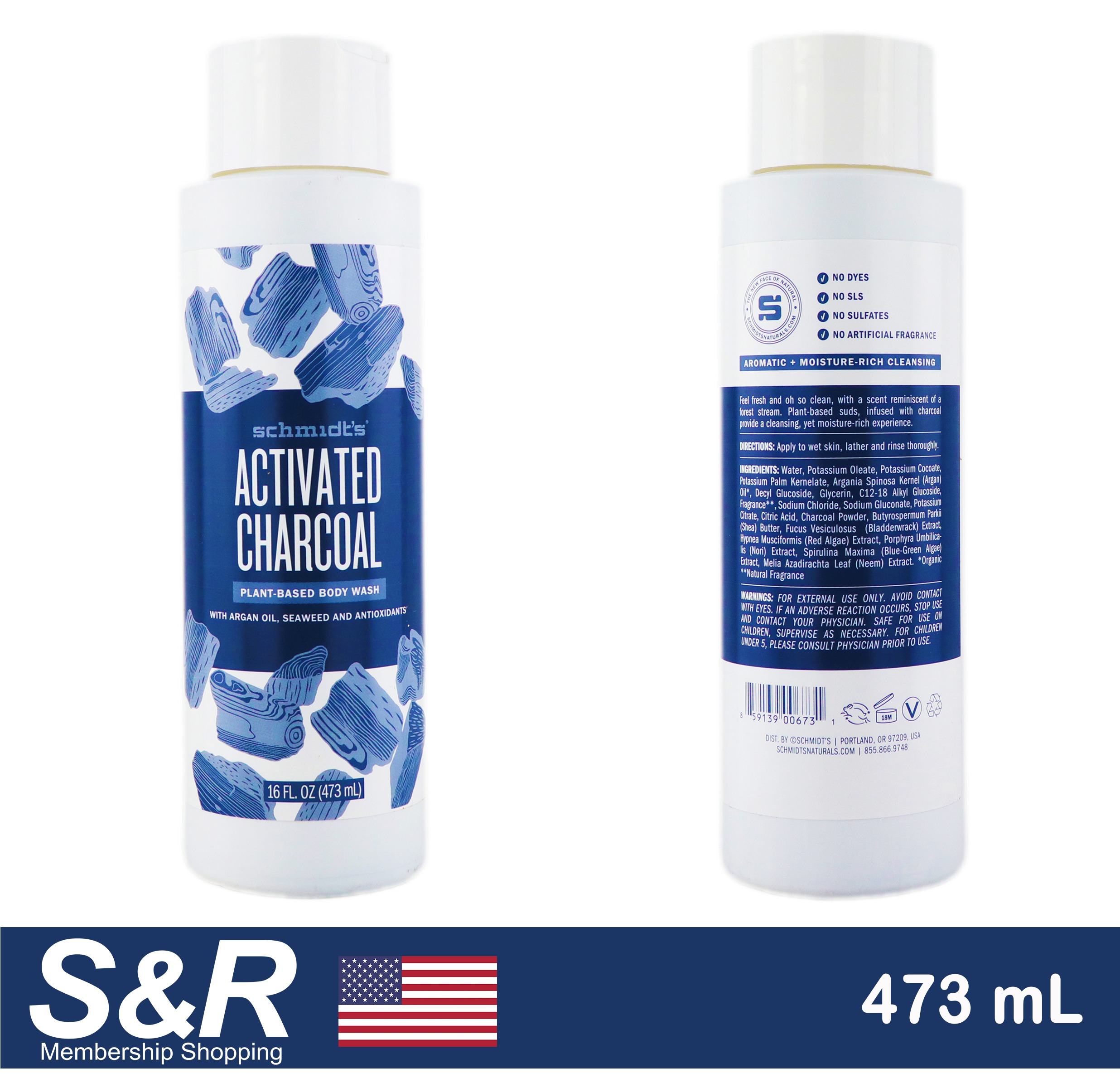 Schmidt's Activated Charcoal Plantbased Body Wash 473 mL review and price