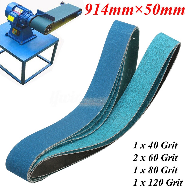 5Pcs 2x36 Inch Metal Grinding Zirconia Sanding Belts 40, 60, 80, 120