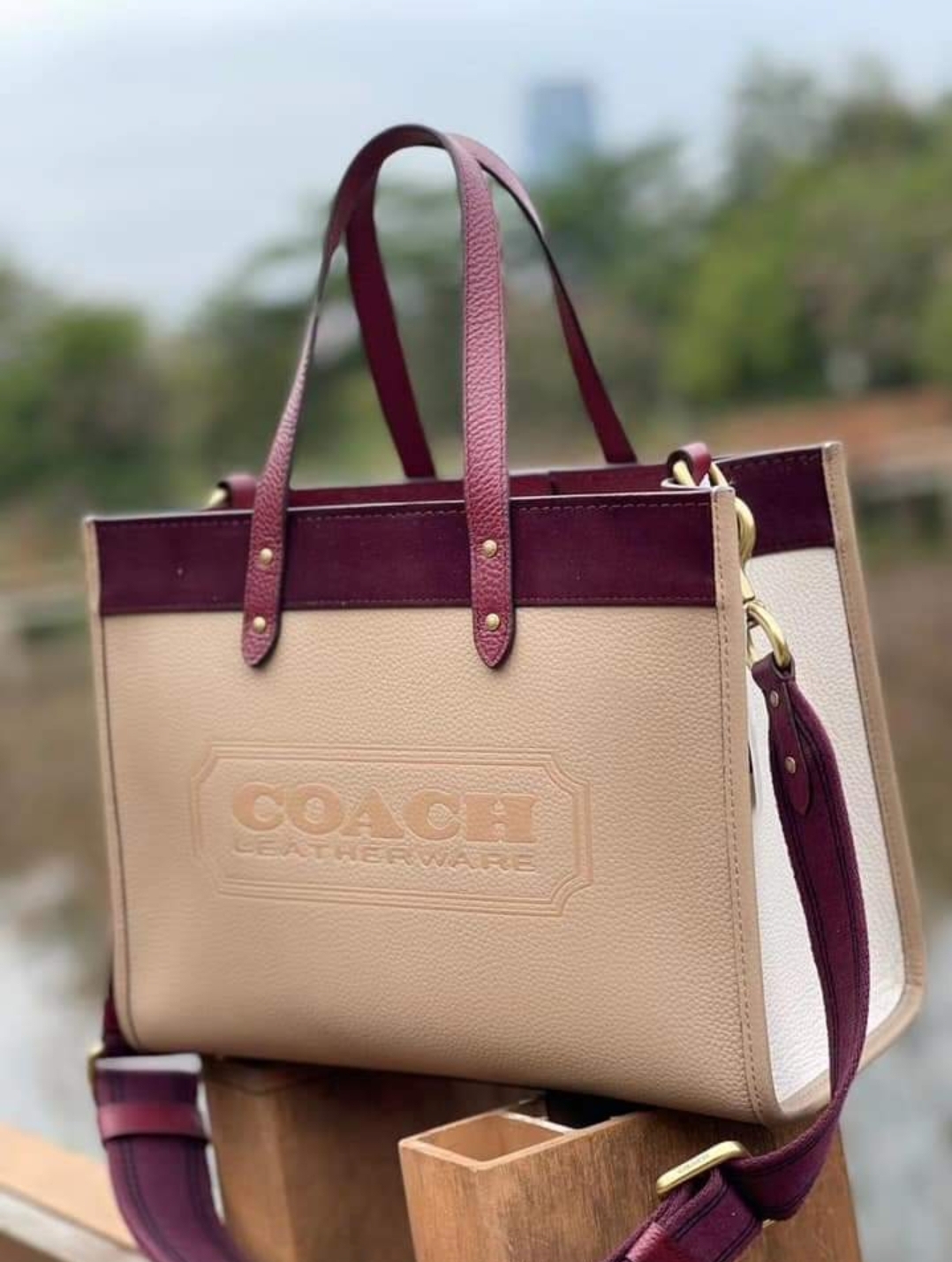 Authentic Coach Field Tote 30 In Colorblock With Coach Badge C6035