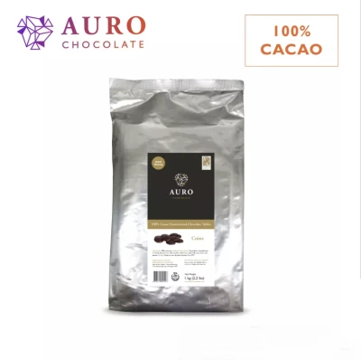 Auro Chocolate 100% Cacao Unsweetened Tablea 1kg Coins