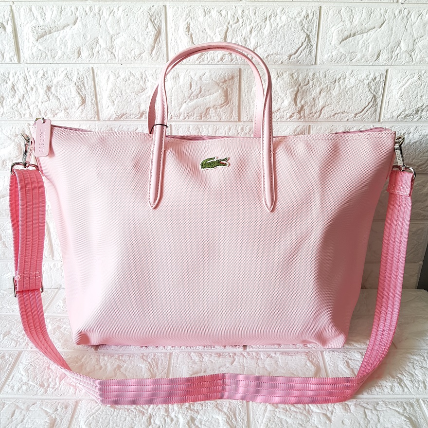 lacoste tote bag pink