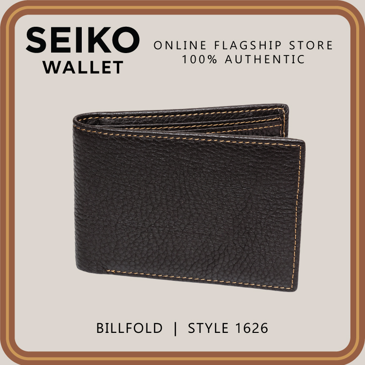 Seiko Wallet Genuine Leather Billfold Original Authentic for Men Black 1645  - UNBOXING 4K 60 FPS 