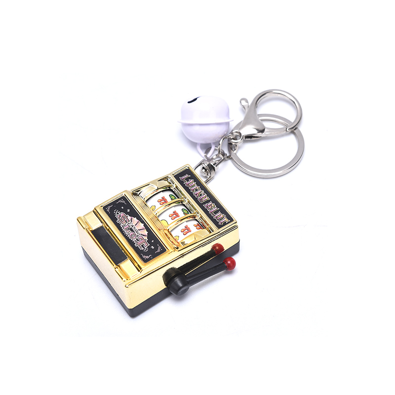 Game Decompression Slot Machine Key chain keyring Mini Fruit Handheld Box