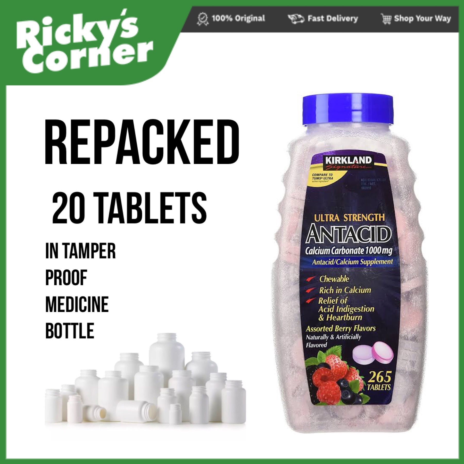 Kirkland antacid 20 tablets REPACKED 100 AUTHENTIC Lazada PH
