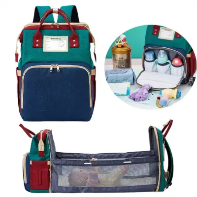 Baby crib baby bag Diaper Bag Backpack Baby Bag with Changing Station Portable Mommy Bag Foldable Crib Multifunctional Mother and Baby Bag outdoor Baby Portable Backpack Travel baby bag Newborn supplies