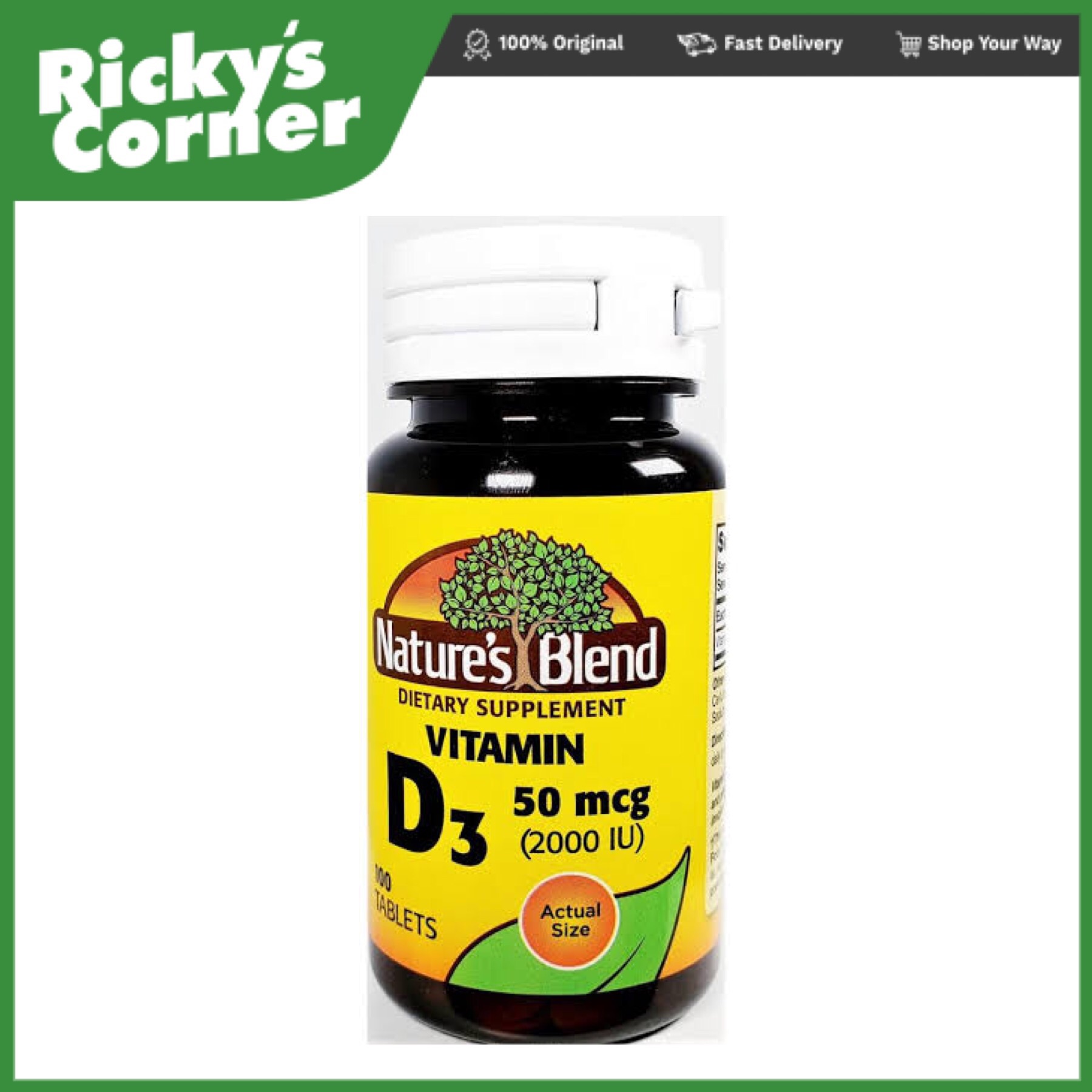 Nature's blend vitamin D3 50 mcg 2000iu 100 tablets Lazada PH