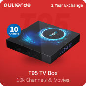 PULIERDE T95 TV Box - Android 10, 4GB RAM, 128