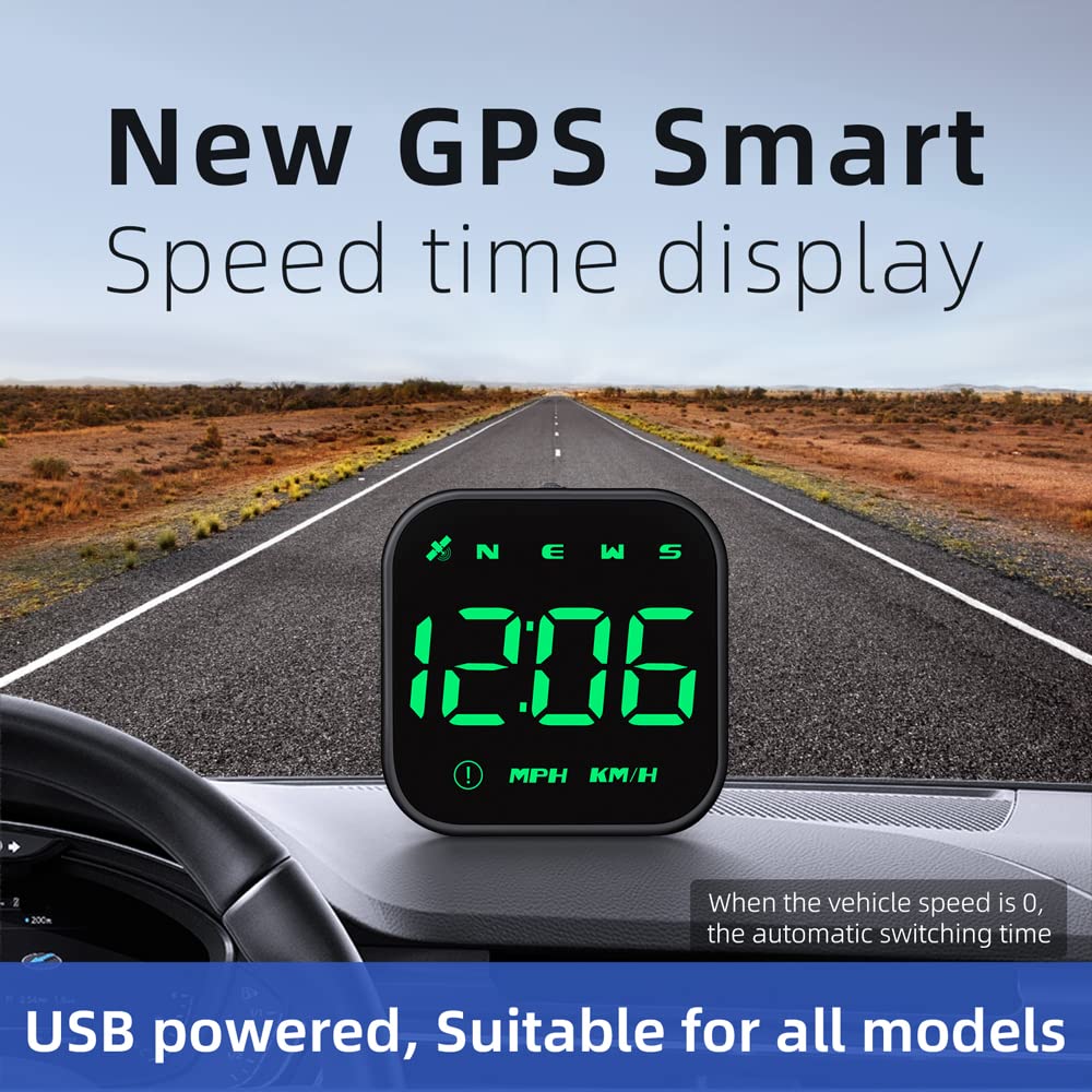 G4S Car HUD Digital GPS Speedometer Heads Up Display with Speed MPH,  Compass Direction, Fatigue Driving Reminder, Over Speed Alert HD Display  Gauge for All Cars