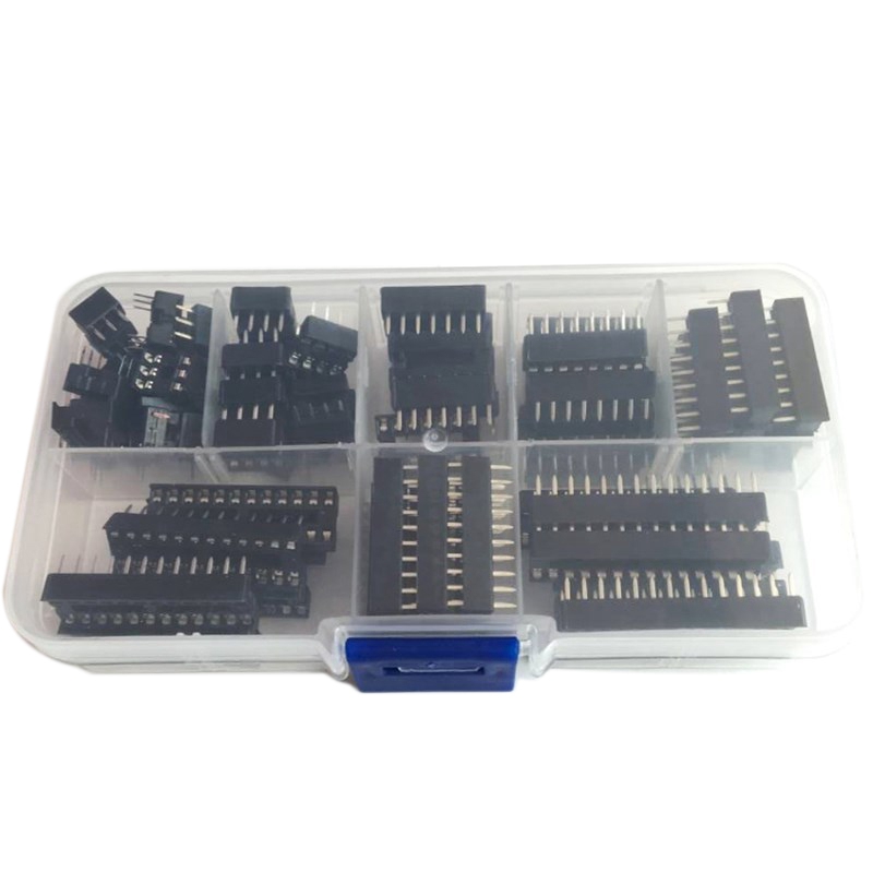 66Pcs DIP IC Sockets Adaptor Solder Type Socket Kit 6,8,14,16,18,20,24