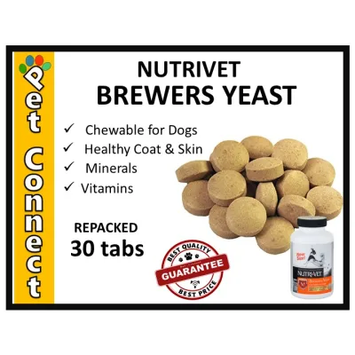 Nutrivet Brewer's Yeast Chewables for Dogs 30 Chewables Nutri-vet Brewers Yeast