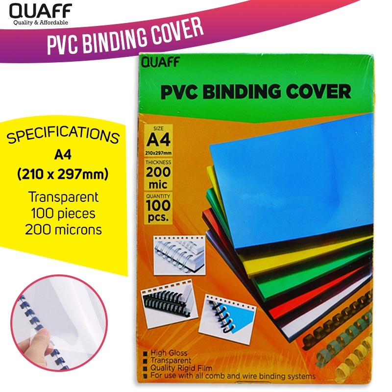 PVC binding covers A3, 200mic - Black