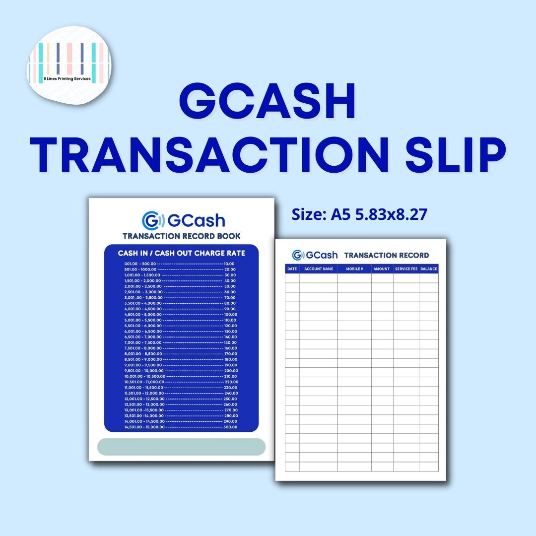 Gcash Transaction Slip/Receipt 80sheets - 9 Lines Printing Services ...