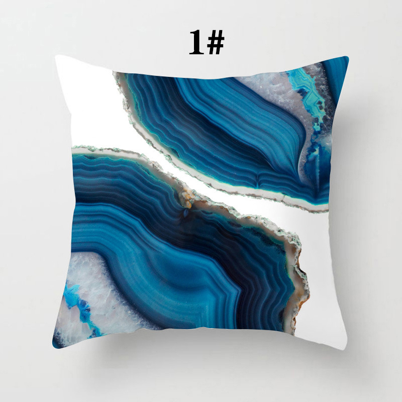 Màu Xanh 18 ''Phụ Kiện Màu Xanh Đệm Gối Xe Hơi Trường Hợp Vỏ Gối Tựa Bọc Ghế Sofa Polyester Bảo Vệ Vải Da Đào Quà Tặng Thoải Mái