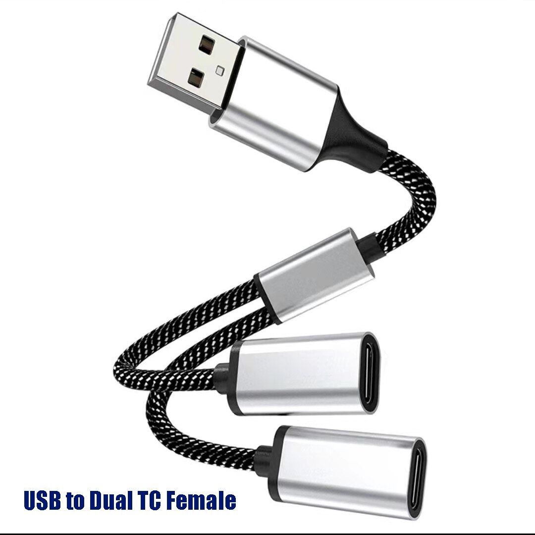 Usb To Usb C Female Adapter Usb A Male To 2 Usbc Female Cord Converter Dual Double Usb C Female 2501