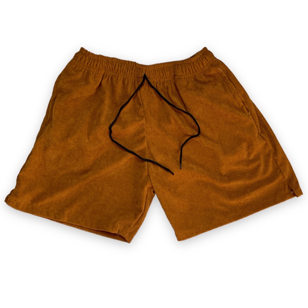 Plain Corduroy Shorts with Side Pockets for Men
