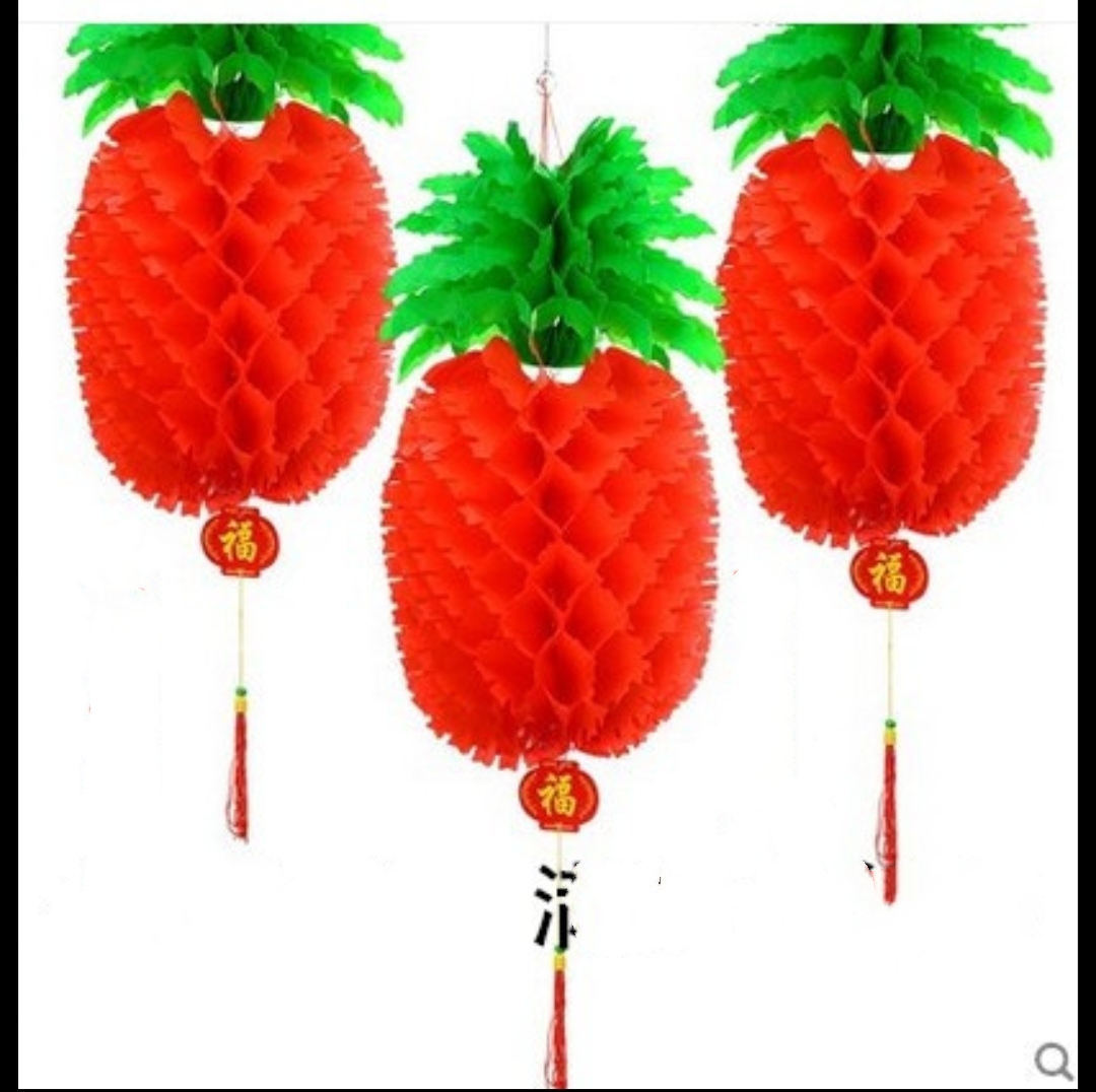Lucky Charm Red Chinese Pineapple Lantern's For Festival ,New Year