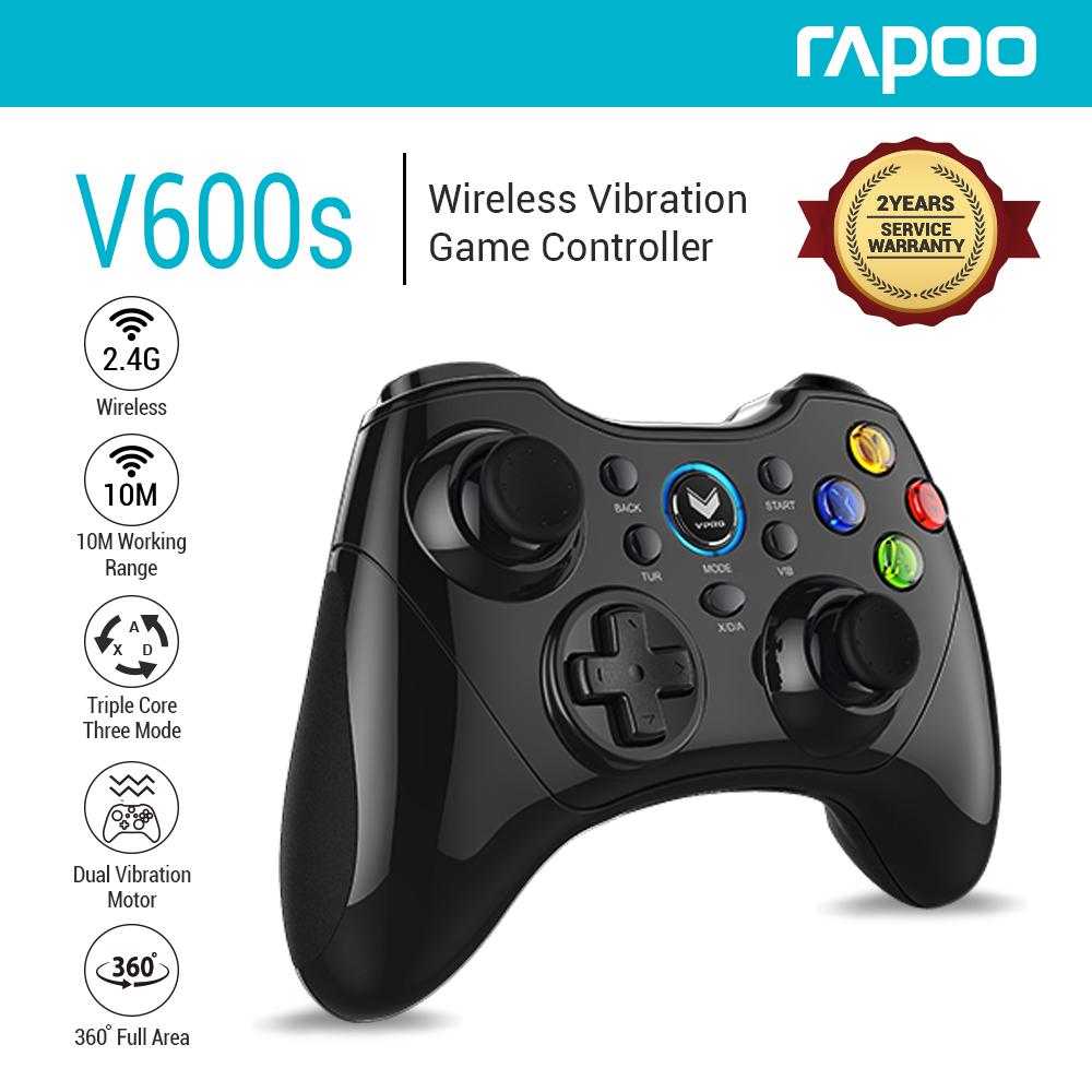 Rapoo V600S Middle Level Textured Grips and Mirror-like Surface XB360  layout Wireless Electric Vibration Gamepad - 