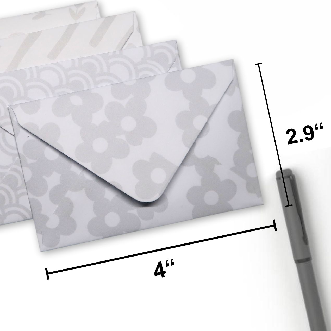 5pcs Gray Pattern Envelope, Toploader Envelope, Card Envelope, Gift
