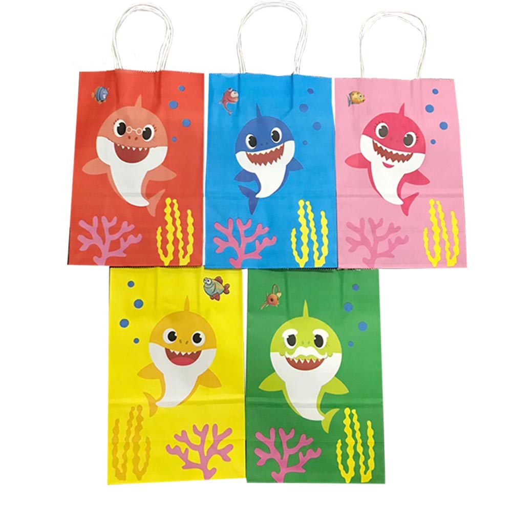 12pcs baby shark paper bag / baby shark gift bags / baby shark ...