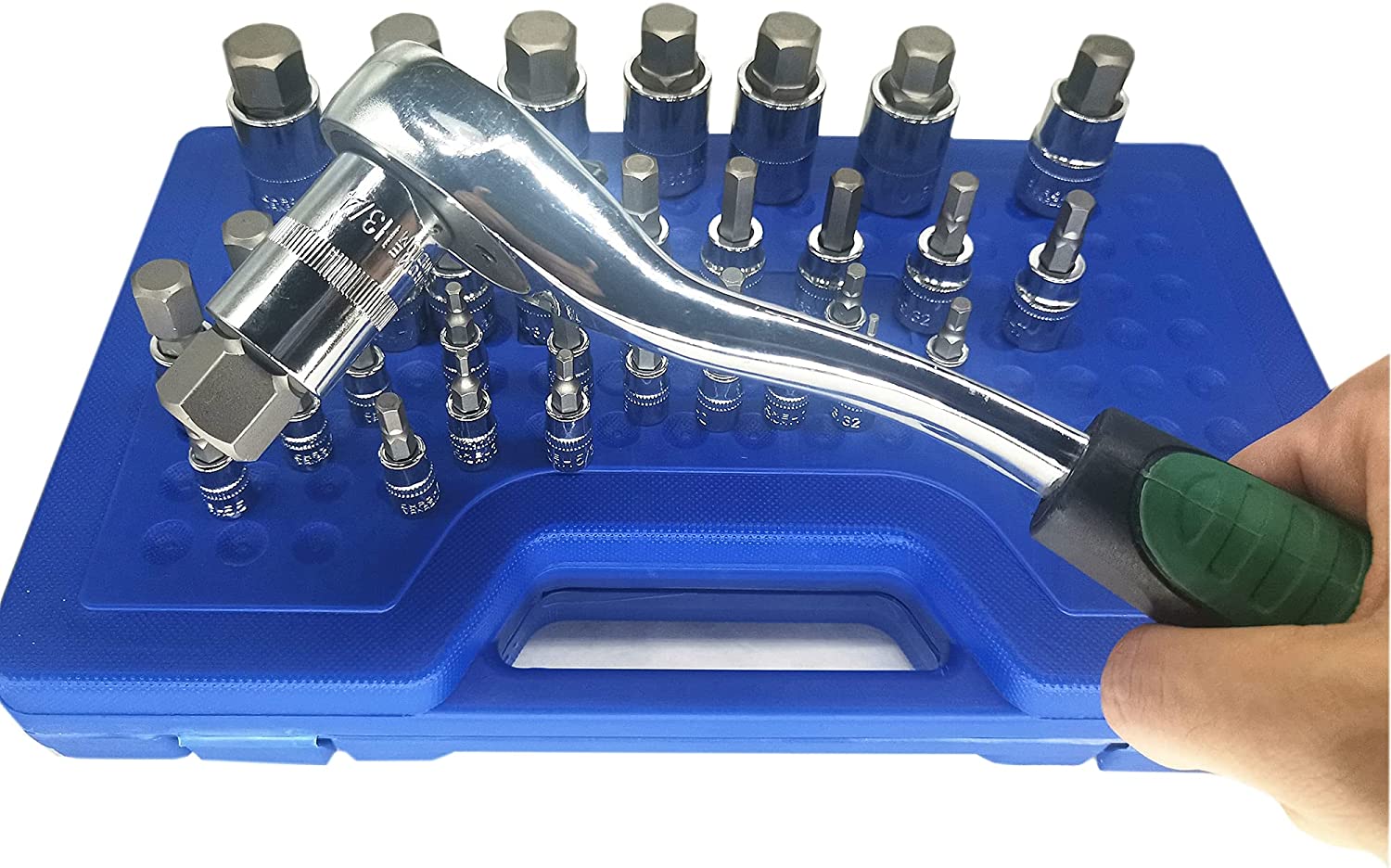 thumbnail image 2 of RENEKTON Master Hex Bit Socket Allen Kit Drive Combination 2 of 11