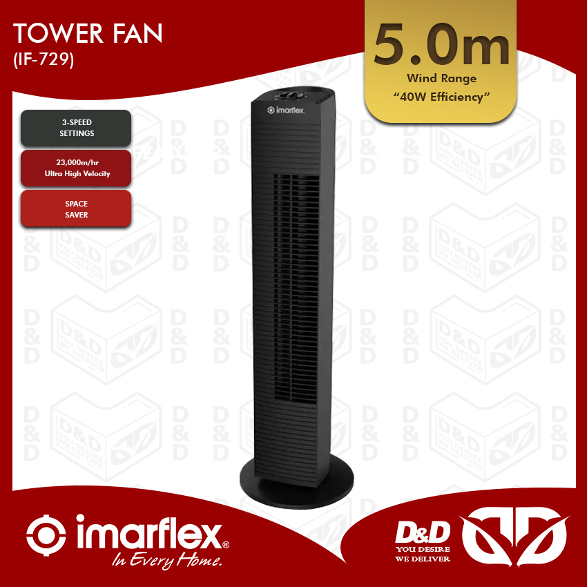 D\u0026D | Imarflex Tower Fan with 3-Speed 