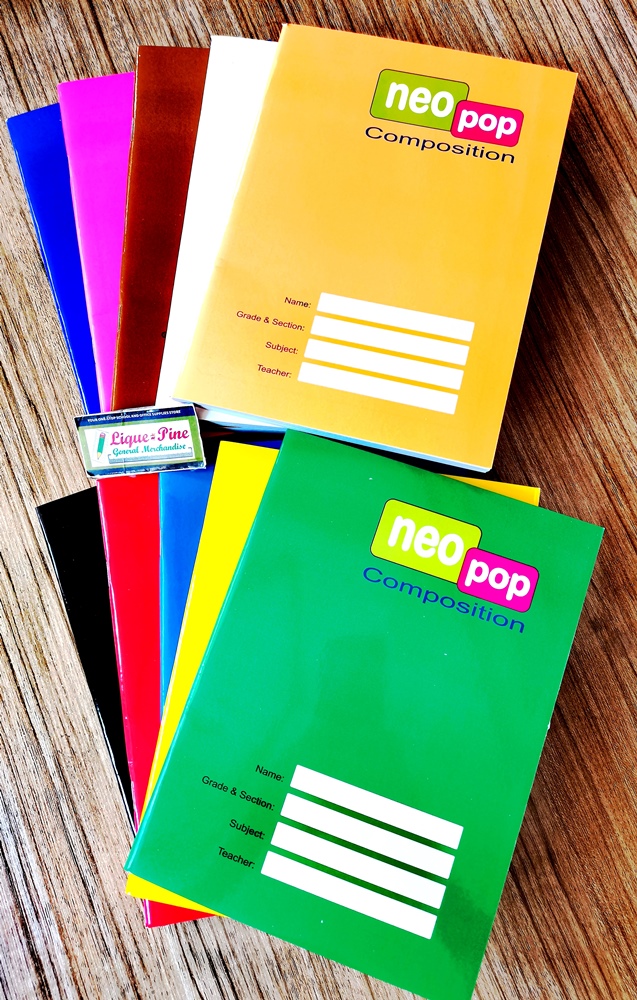 (LIQUEPINE) 10PCS VECO COMPOSITION NOTEBOOKS NEO POP ASSORTED COLORS