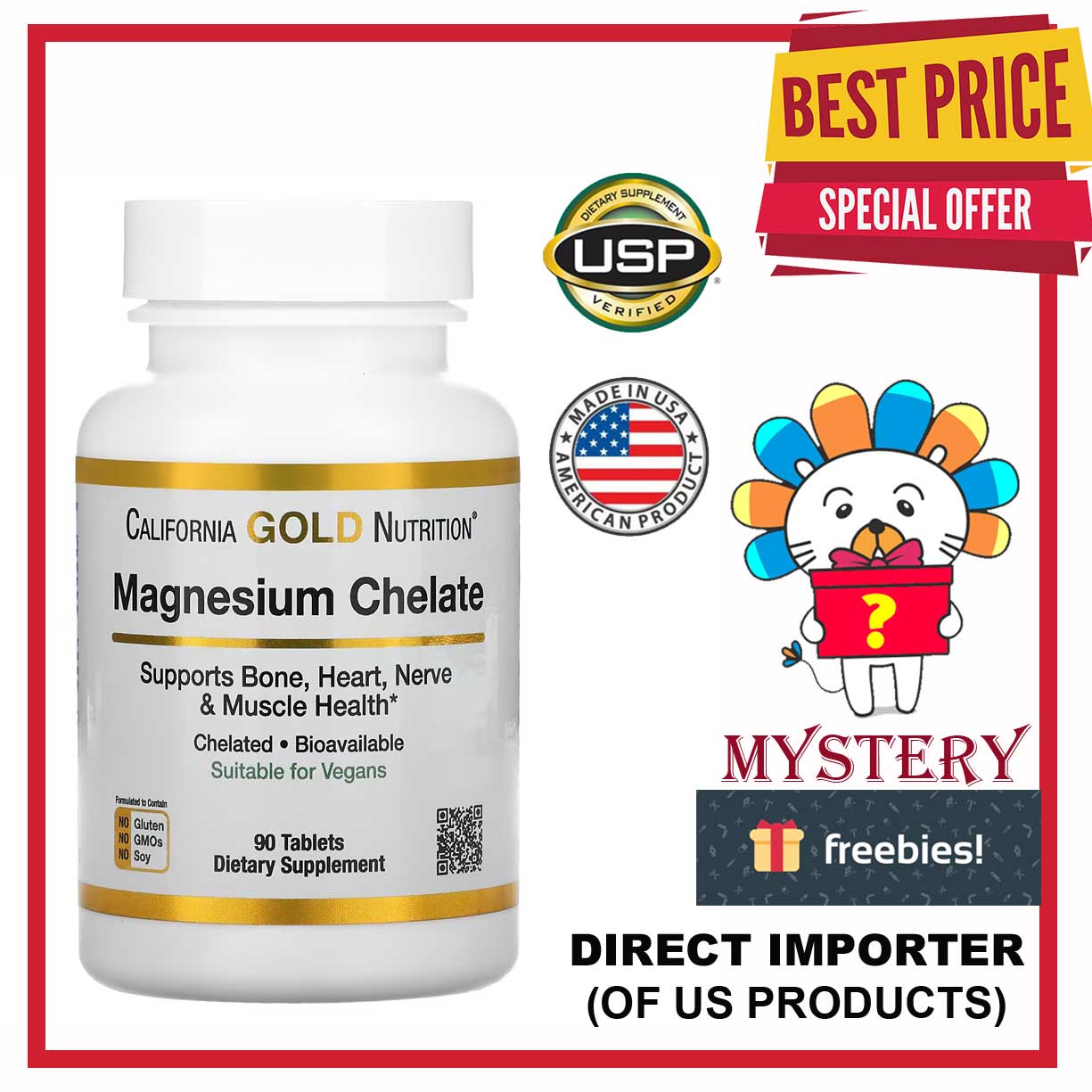 California Gold Nutrition, Magnesium Chelate, 90 Tablets | Lazada PH