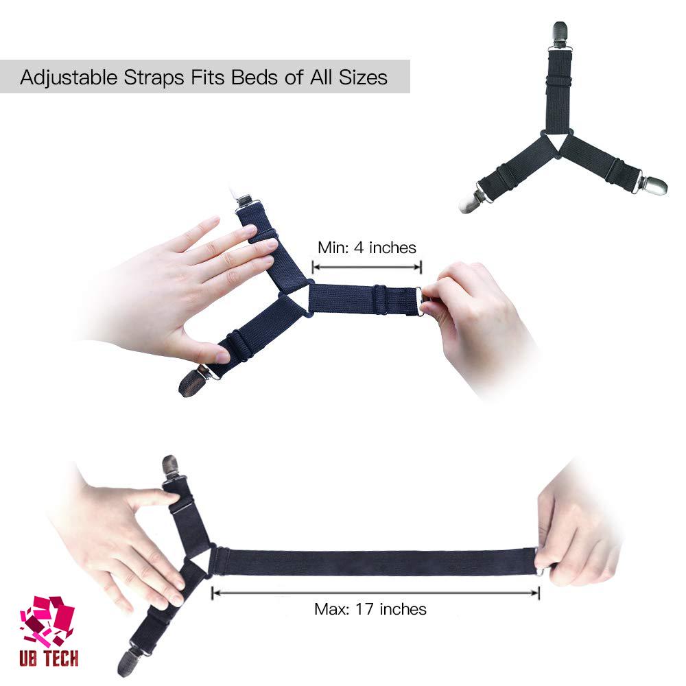 Triangle Bed Mattress Sheet Corner Clips 4pcs Grippers Adjustable