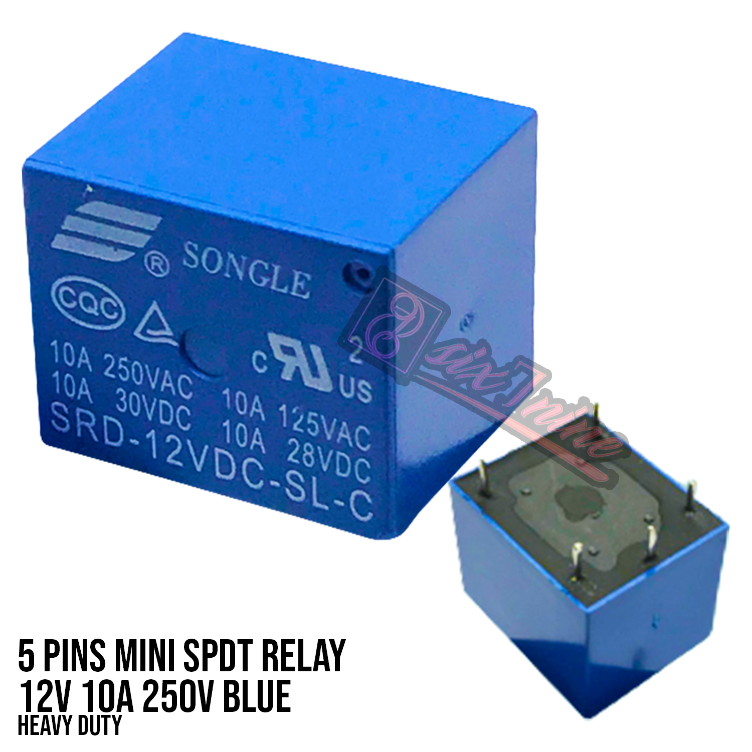 Meishuo 9V DC Mini Power Relay – SPDT 15A 5-Pin – MPA-S-109-C