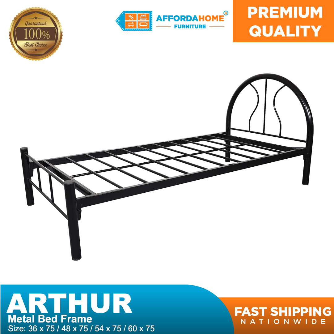 ARTHUR METAL BED FRAME Metal Powder Coated Low Platform Bed Frame