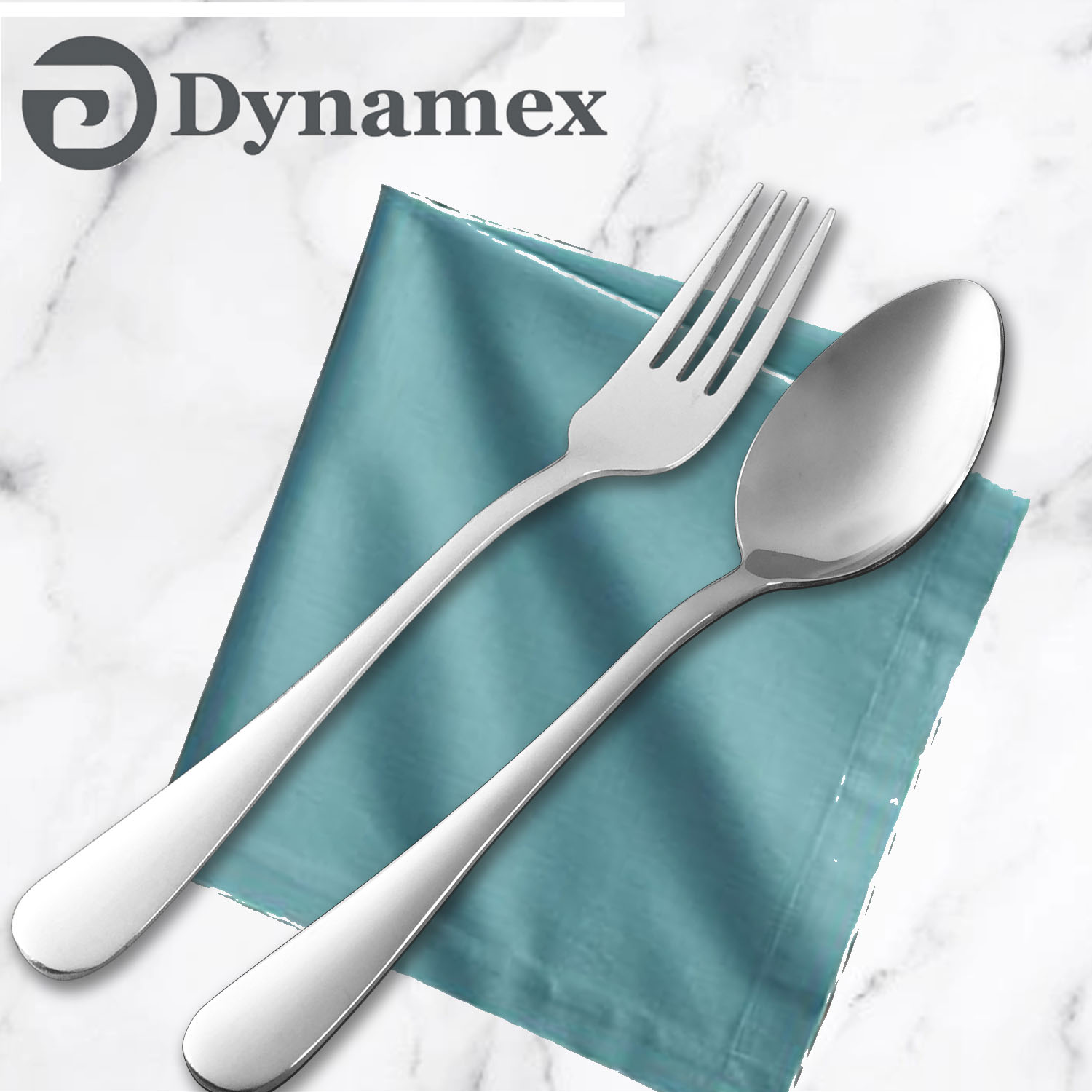 Dynamex K198 12pcs Dinner Spoon and Fork Set Flatware Set Stainless