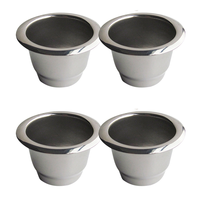 4Pcs for Nespresso Stainless Steel Refillable Coffee Capsule Coffee Filter Reusable Coffee Pod Reusable Cafe Machine DIY