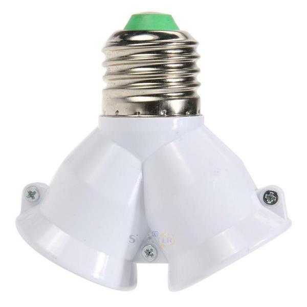 2 in 1 E27 to 2 E27 Lamp Socket Splitter Adapter Light Bulb R8U9 U4E9 Base O7I3 Stand Q2J6