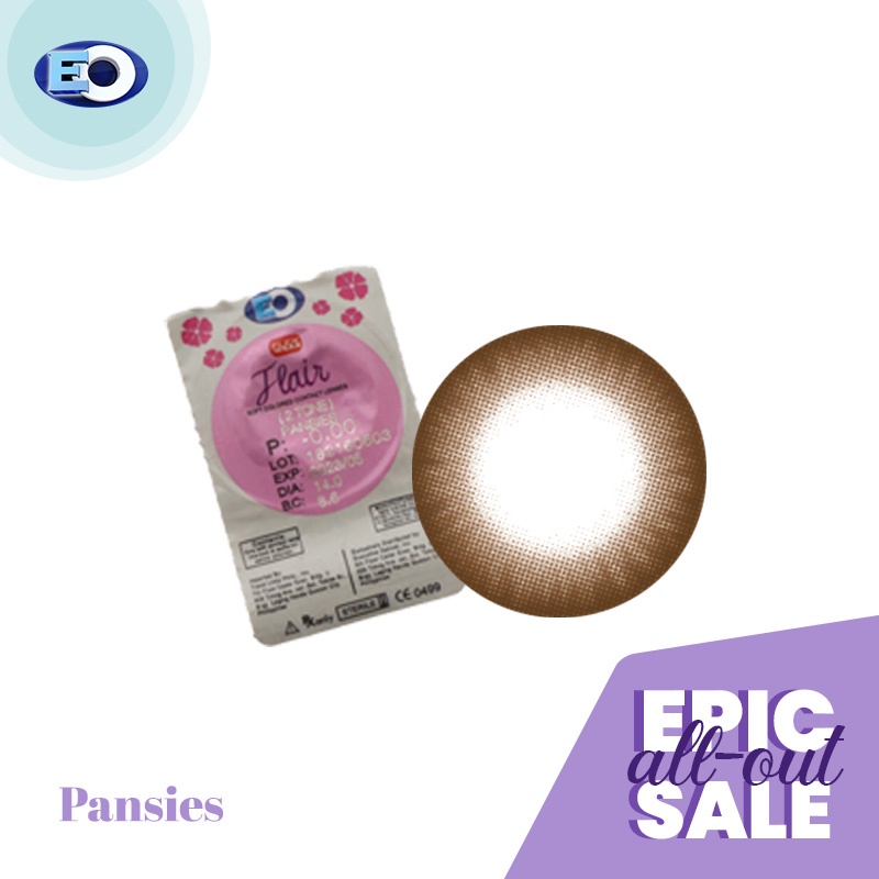 EO Flexwear Flair Colored Contact Lens Pansies (Nearest Expiration