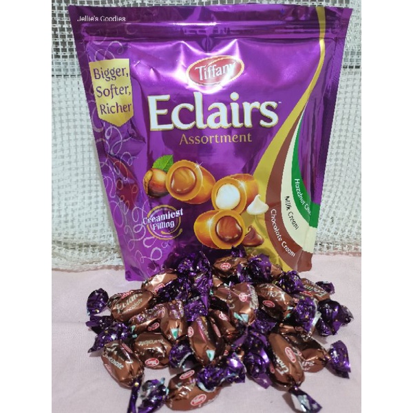 1PC Tiffany Eclairs Chocolate Eclair Snack Hazelnut Milk Cream Eclair