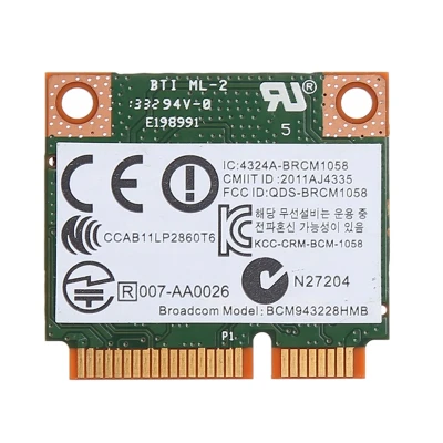 Thẻ Pci-E Mini Nửa Không Dây Bluetooth 2.4 + 5G 300M 802.11A/B/G/N Băng Tần Kép 4.0, Dành Cho Hp Sps Sps 718451-001