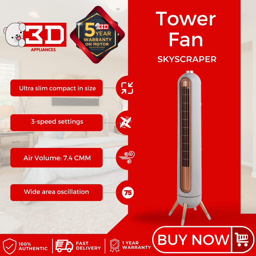 3D Debonaire Retro Tower Fan TF10DB | Lazada PH