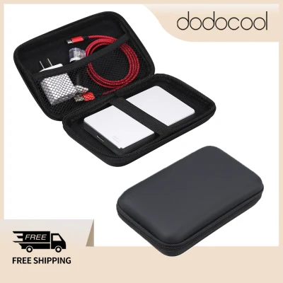 dodocool EVA Shockproof 3.5 inch Hard Drive Carrying Case Pouch Bag 3.5 Organizer Portable External HDD Power Bank Cable Accessories Hand Carry Travel Case Protect Bag