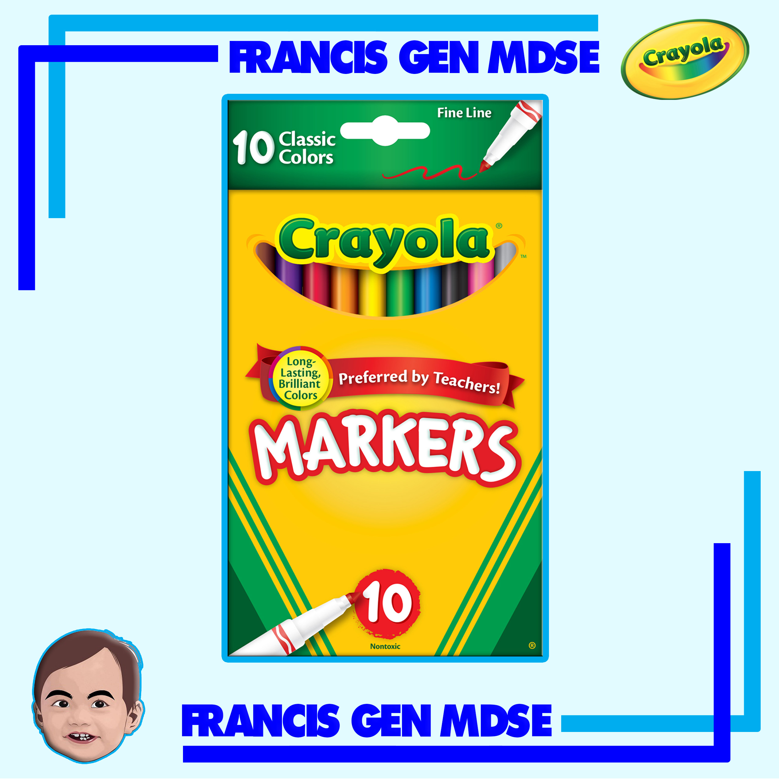 Crayola CLASSIC MARKERS [10 Colors] [BROAD LINE & FINE LINE]