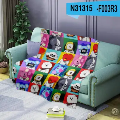 BT21 new day s from chapter flannel printed sleeping blanket