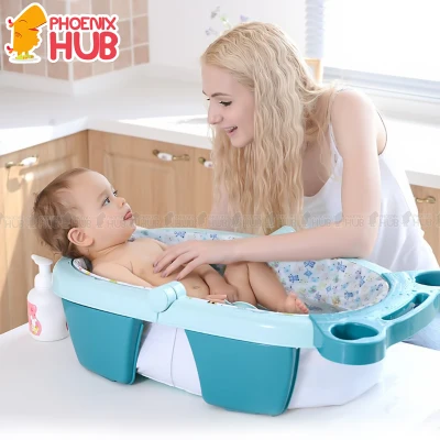 Phoenix Hub LOGO Portable Bathtub Bathing TubFold Away Baby Bath
