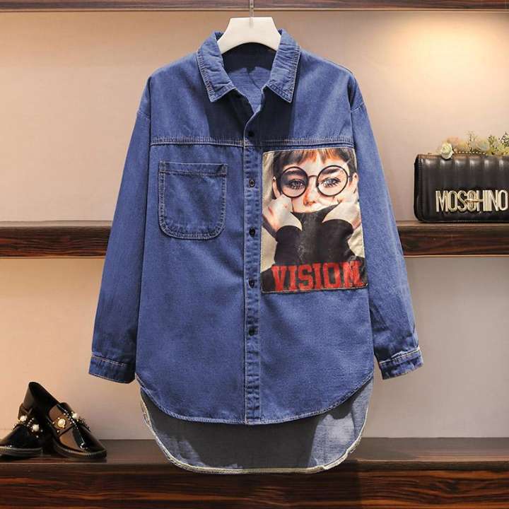 baggy denim shirt