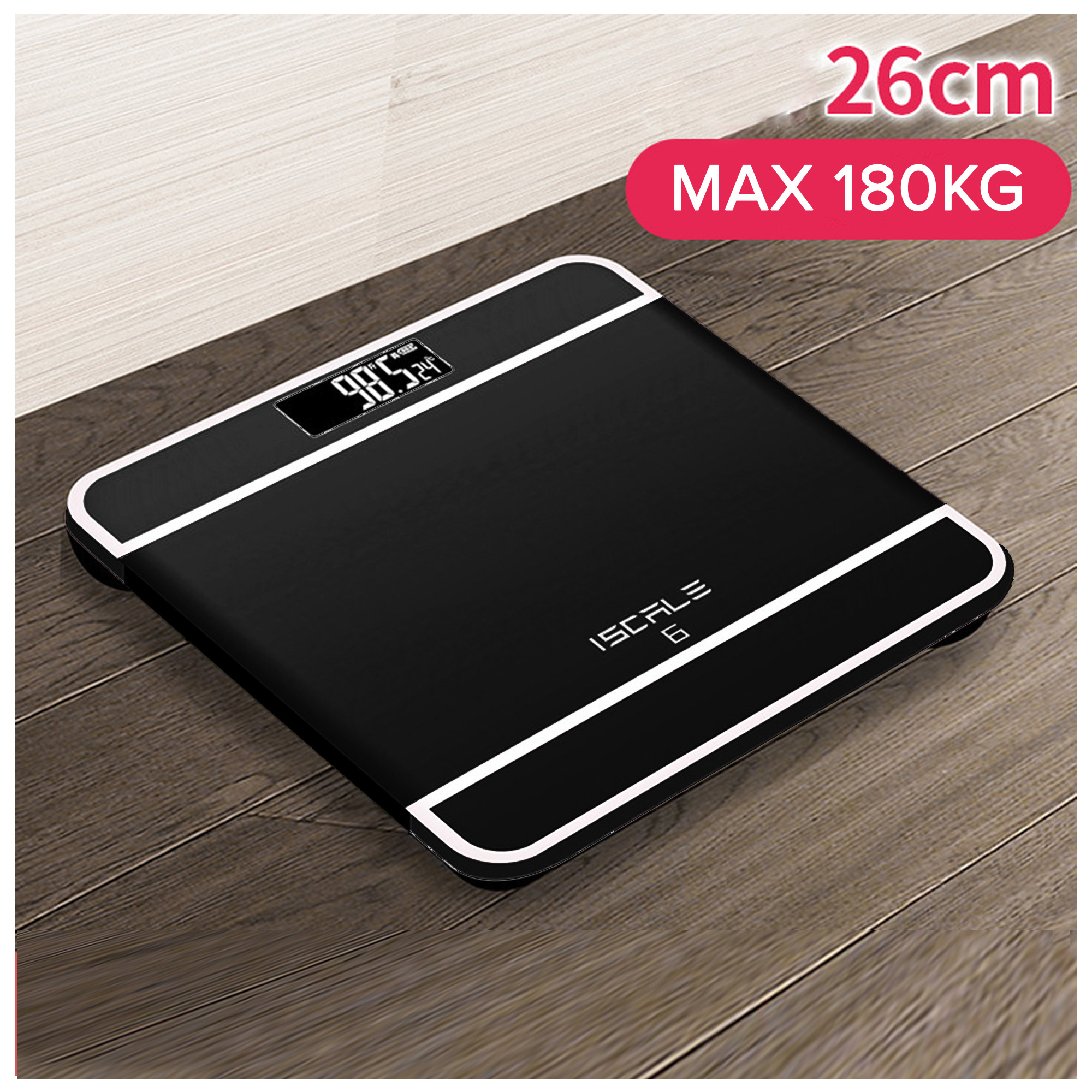 Iscale Digital LCD Electronic Tempered Glass bathroom weighing Scale