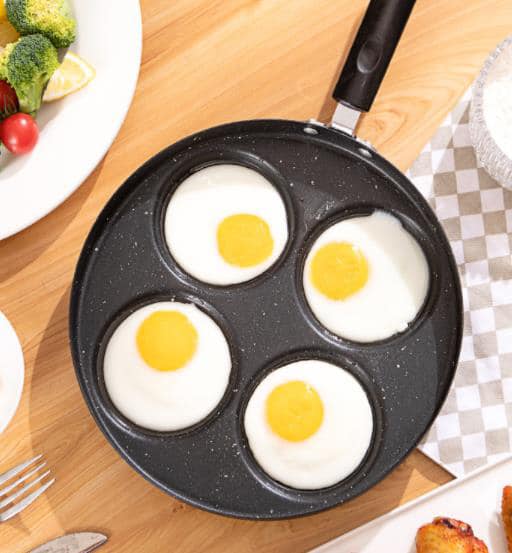 4 Holes, NonStick Round Frying Pan for Eggs, Pancakes, Steaks Lazada PH