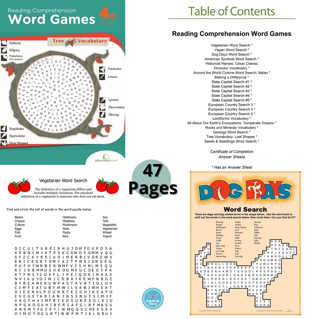 GRADE 4 (READING WRITING) Activity Workbook Worksheet Homeschool