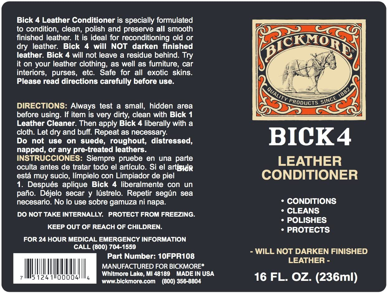 Bickmore Bick 4 Leather Conditioner 16 oz - Best Since 1882