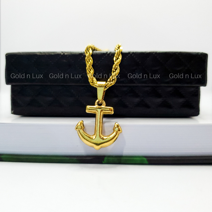 GOLD d LUX jewelries SEAMAN MENS ANCHOR NECKLACE High Quality