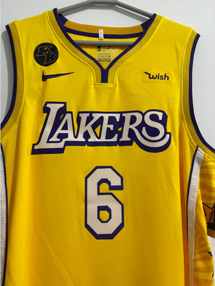 Los 【High Lakers New Jersey Original Men's Heat-pressed Angeles